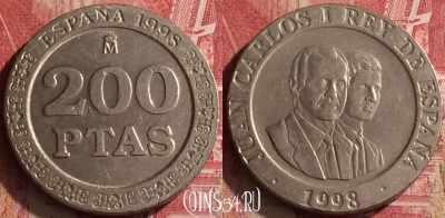 Испания 200 песет 1998 года, KM# 992, 455o-053