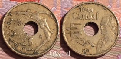 Испания 25 песет 1991 года, KM# 851, 260c-030