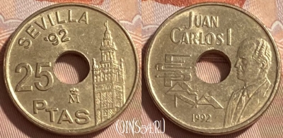 Испания 25 песет 1992 г., редкая, Sevilla, KM# 904, 224r-003 ♛
