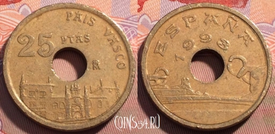 Испания 25 песет 1993 года, KM# 920, 103c-052