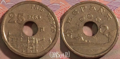 Испания 25 песет 1993 года, KM# 920, 133b-032