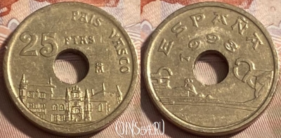 Испания 25 песет 1993 года, KM# 920, 498р-025