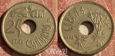 Испания 25 песет 1994 года, KM# 933, 051p-103