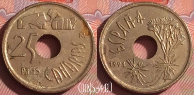 Испания 25 песет 1994 года, KM# 933, 055i-145