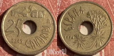 Испания 25 песет 1994 года, KM# 933, 249r-001