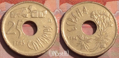 Испания 25 песет 1994 года, KM# 933, 261a-072