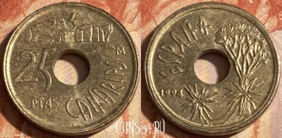 Испания 25 песет 1994 года, KM# 933, 290r-124