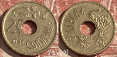 Испания 25 песет 1994 года, KM# 933, 365r-110