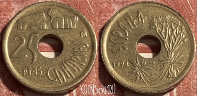 Испания 25 песет 1994 года, KM# 933, 499р-064