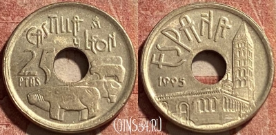 Испания 25 песет 1995 года, KM# 948, 081r-025