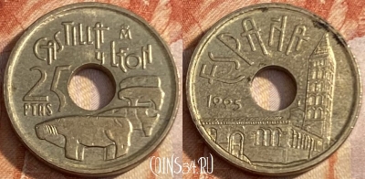 Испания 25 песет 1995 года, KM# 948, 471r-011