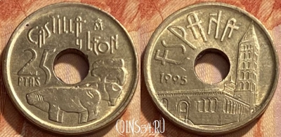 Испания 25 песет 1995 года, KM# 948, 461q-354