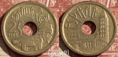 Испания 25 песет 1995 года, KM# 948, 477р-056 ♛