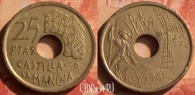 Испания 25 песет 1996 года, KM# 962, 044n-059