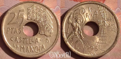 Испания 25 песет 1996 года, KM# 962, 049i-096