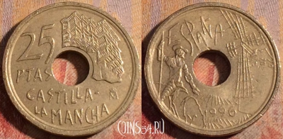 Испания 25 песет 1996 года, KM# 962, 174a-062