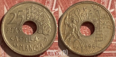 Испания 25 песет 1996 года, KM# 962, 228r-020