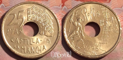 Испания 25 песет 1996 года, KM# 962, 262a-041