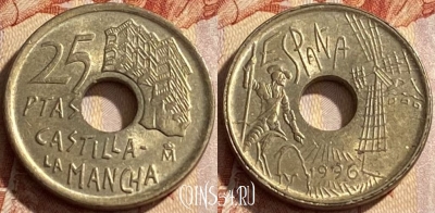 Испания 25 песет 1996 года, KM# 962, 441q-024