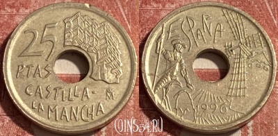Испания 25 песет 1996 года, KM# 962, 463r-126