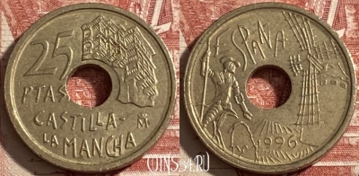 Испания 25 песет 1996 года, KM# 962, 477р-119
