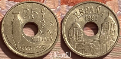 Испания 25 песет 1997 года, KM# 983, 089r-029 ♛