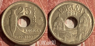 Испания 25 песет 1997 года, KM# 983, 126q-095