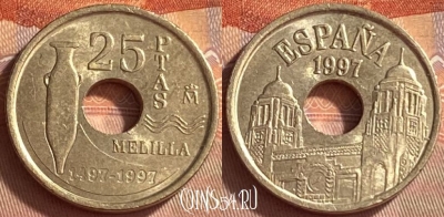 Испания 25 песет 1997 года, KM# 983, 416o-009