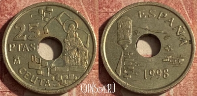 Испания 25 песет 1998 года, KM# 990, 053p-178