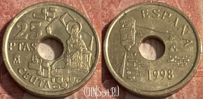 Испания 25 песет 1998 года, KM# 990, 248q-072 ♛