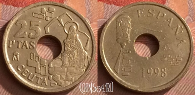 Испания 25 песет 1998 года, KM# 990, 270o-005