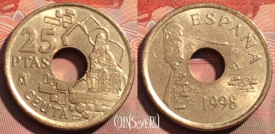 Испания 25 песет 1998 года, KM# 990, 271a-028