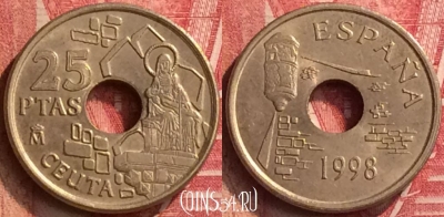 Испания 25 песет 1998 года, KM# 990, 396-135