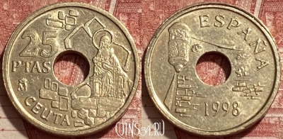 Испания 25 песет 1998 года, KM# 990, 408q-042