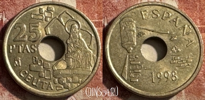 Испания 25 песет 1998 года, KM# 990, s444s-081