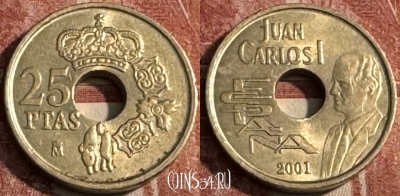 Испания 25 песет 2001 года, KM# 1013, 106s-034 ♛