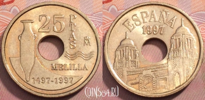 Испания 25 песеты 1997 года, KM# 983, 251-018