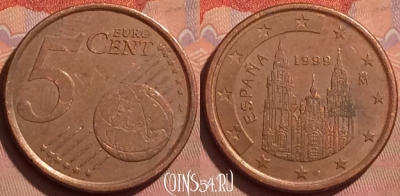 Испания 5 евроцентов 1999 года, KM# 1042, 228l-017
