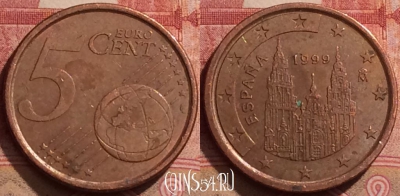 Испания 5 евроцентов 1999 года, KM# 1042, 287k-078