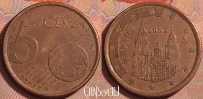 Испания 5 евроцентов 1999 года, KM# 1042, 360k-049