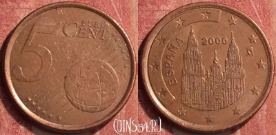 Испания 5 евроцентов 2000 года, KM# 1042, 409-083
