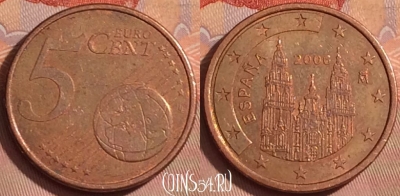 Испания 5 евроцентов 2006 года, KM# 1042, 358k-061