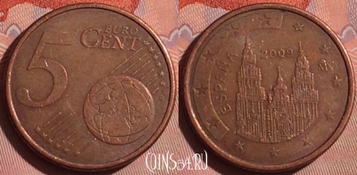 Испания 5 евроцентов 2009 года, KM# 1042, 057i-139