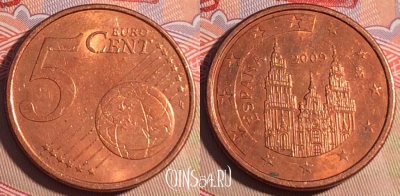 Испания 5 евроцентов 2009 года, KM# 1042, 200a-052