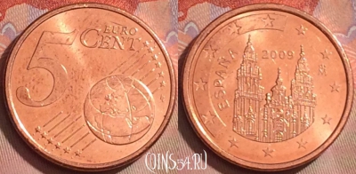 Испания 5 евроцентов 2009 года, KM# 1042, 259k-065