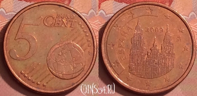 Испания 5 евроцентов 2009 года, KM# 1042, 280l-042