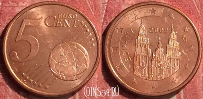 Испания 5 евроцентов 2009 года, KM# 1042, 407-094