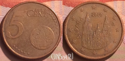 Испания 5 евроцентов 2010 года, KM# 1046, 080o-069
