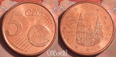 Испания 5 евроцентов 2011 года, KM# 1146, 192k-020