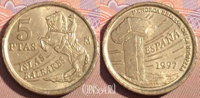 Испания 5 песет 1997 года, KM# 981, 091c-102